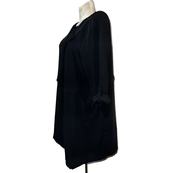 New Philosophy Jacket Plus Size 1X Black Duster Waterfall Open Front Cardigan - Picture 4 of 6